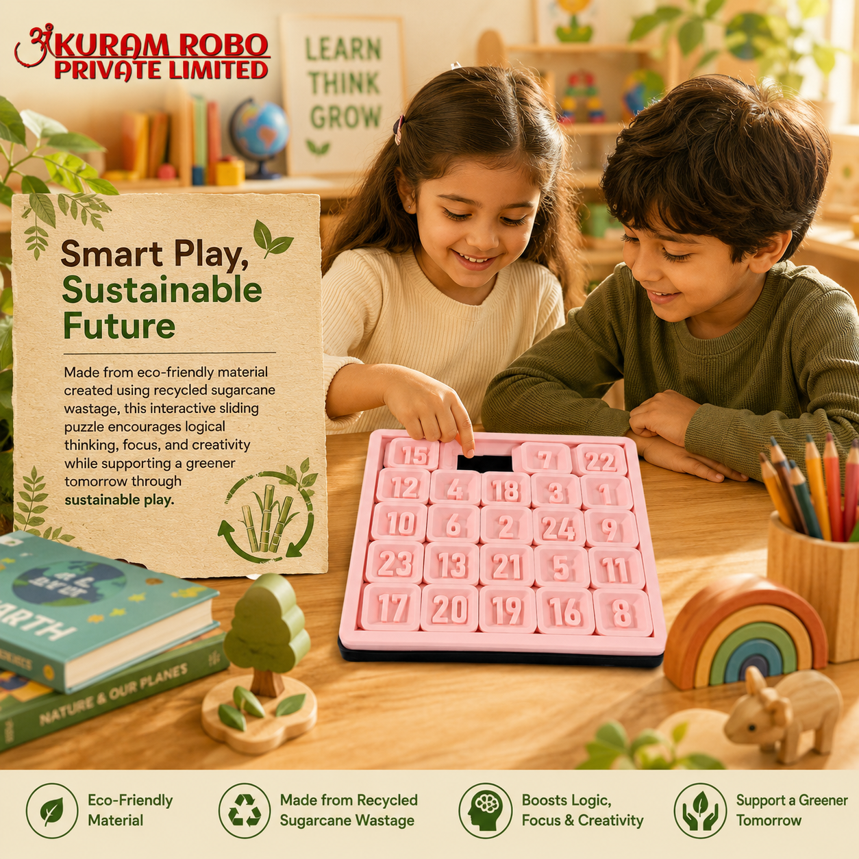 The 3D Printed Educational Numeric Puzzle by Ankuram Robo|3D Printed Educational Number Learning Puzzle for Kids | Ankuram Robo