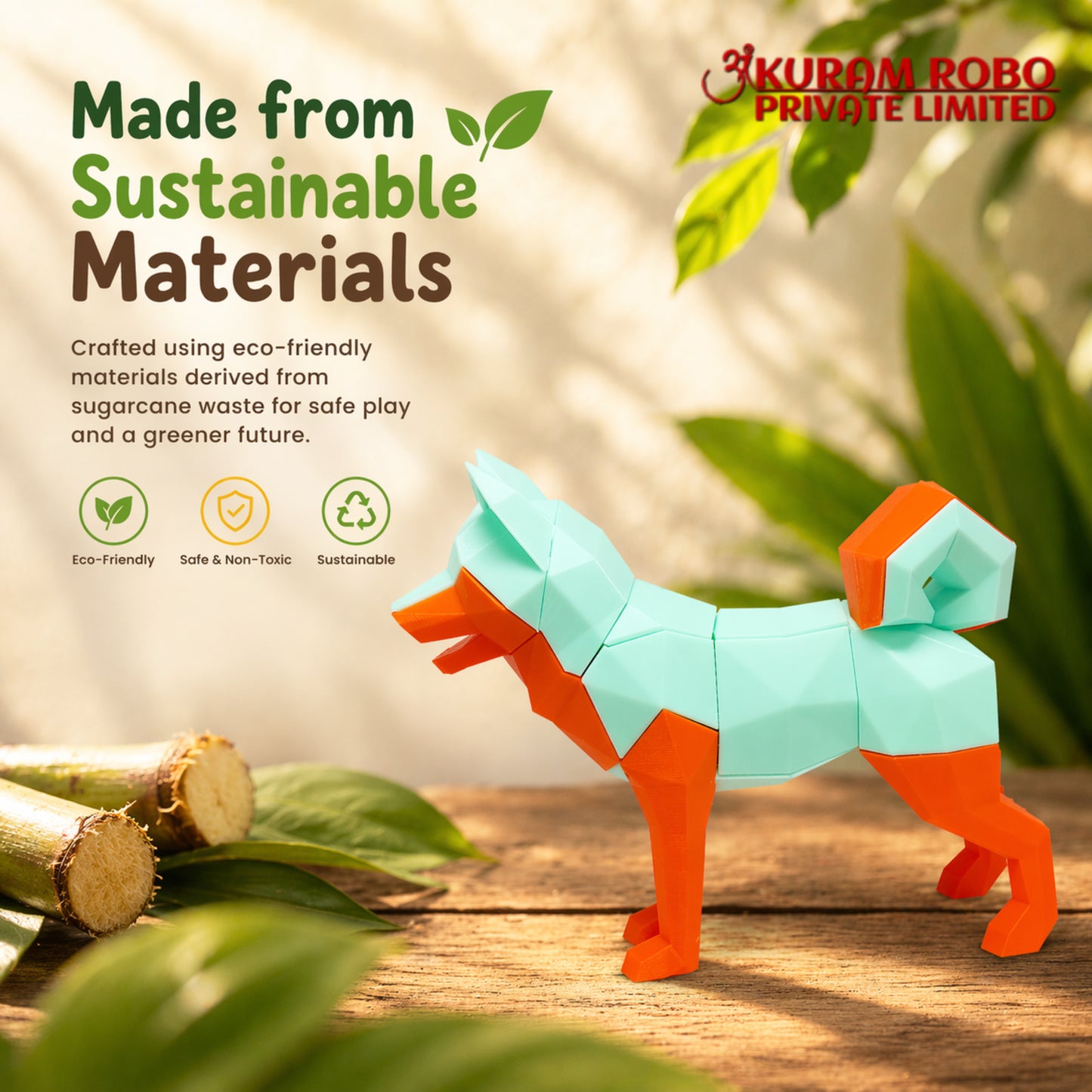 3D Geometric Dog Puzzle - Educational STEM Toy | Ankuram Robo