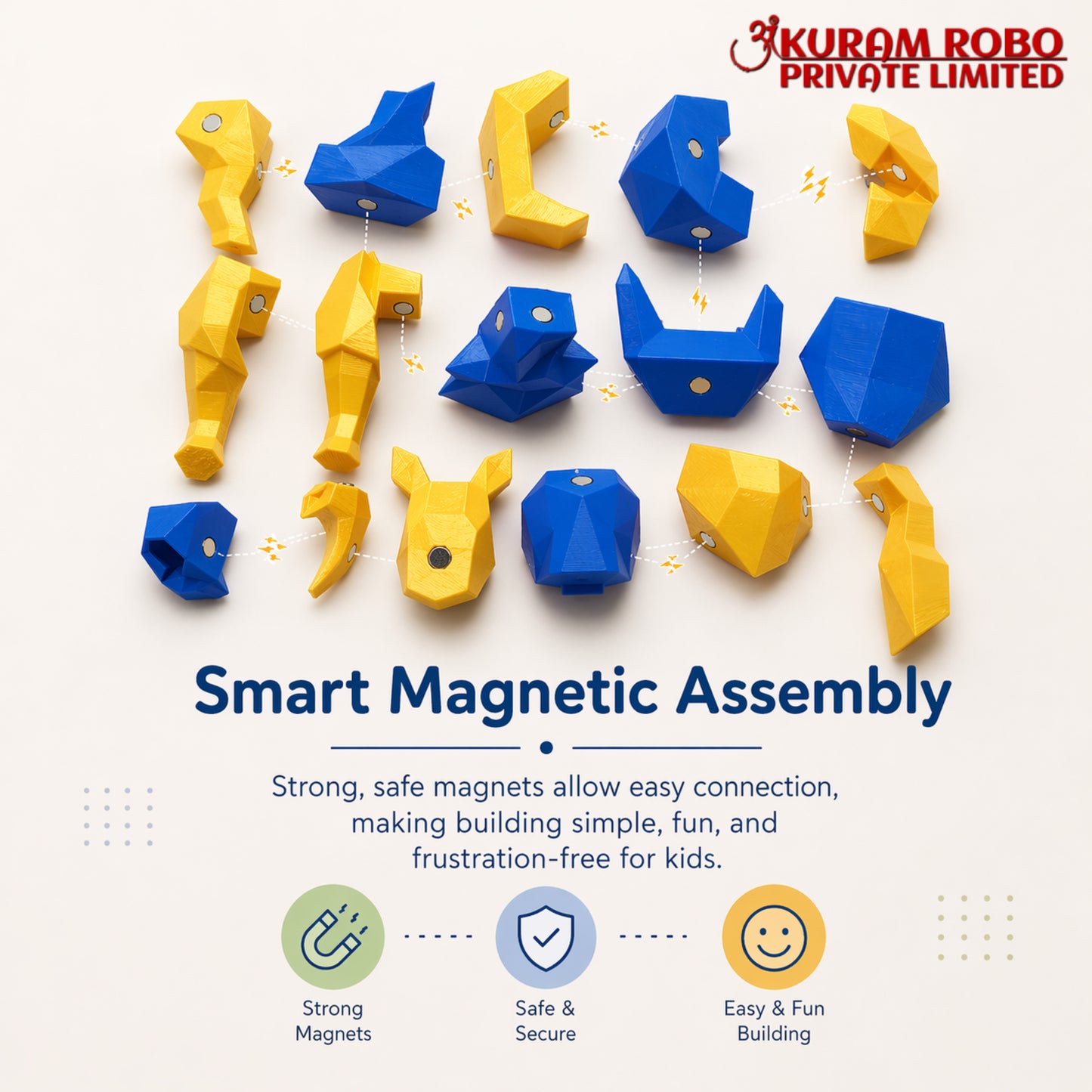 Ankuram Robo 3D Printed Geometric Rhino Toy | Educational Low-Poly STEM Puzzle for Kids