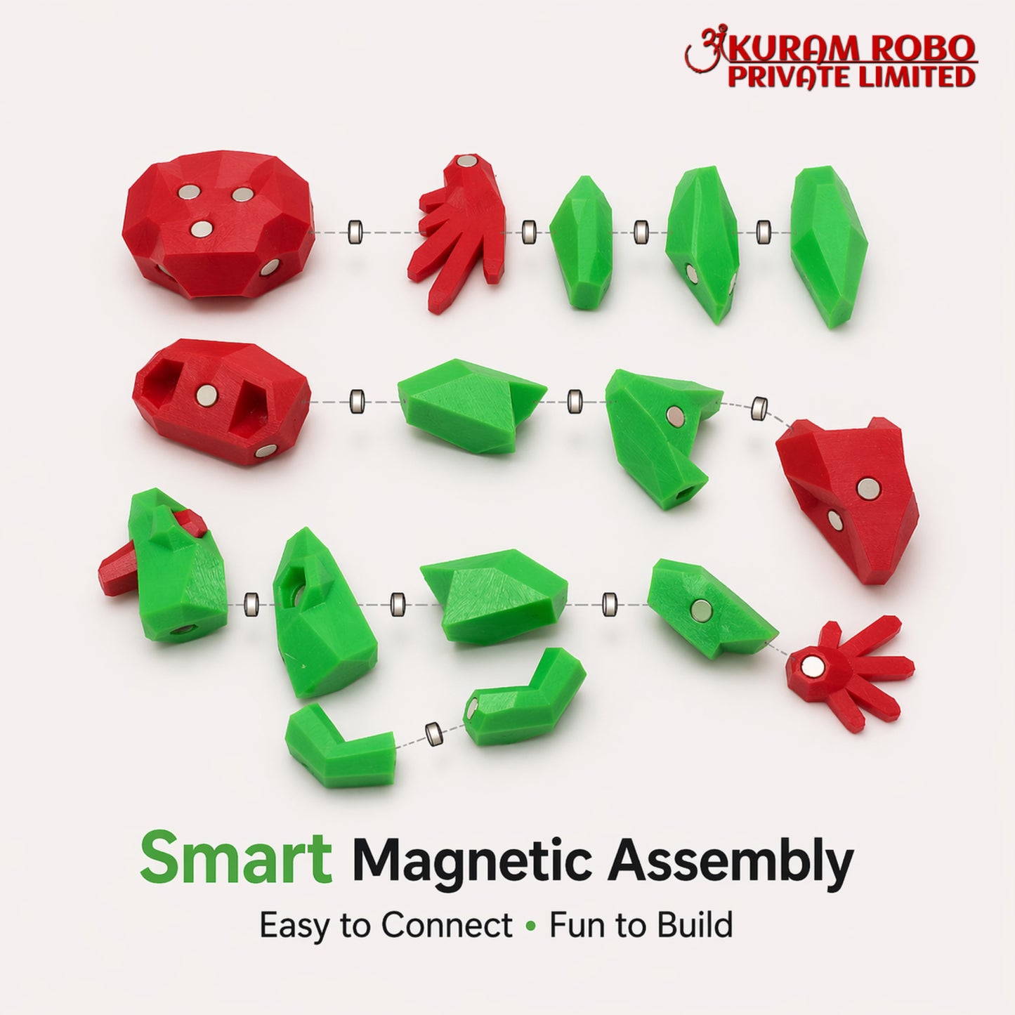 Magnetic Baby Frog 3D Puzzle | Low-Poly Educational Toy for Kids | Geometric Amphibian Building Blocks