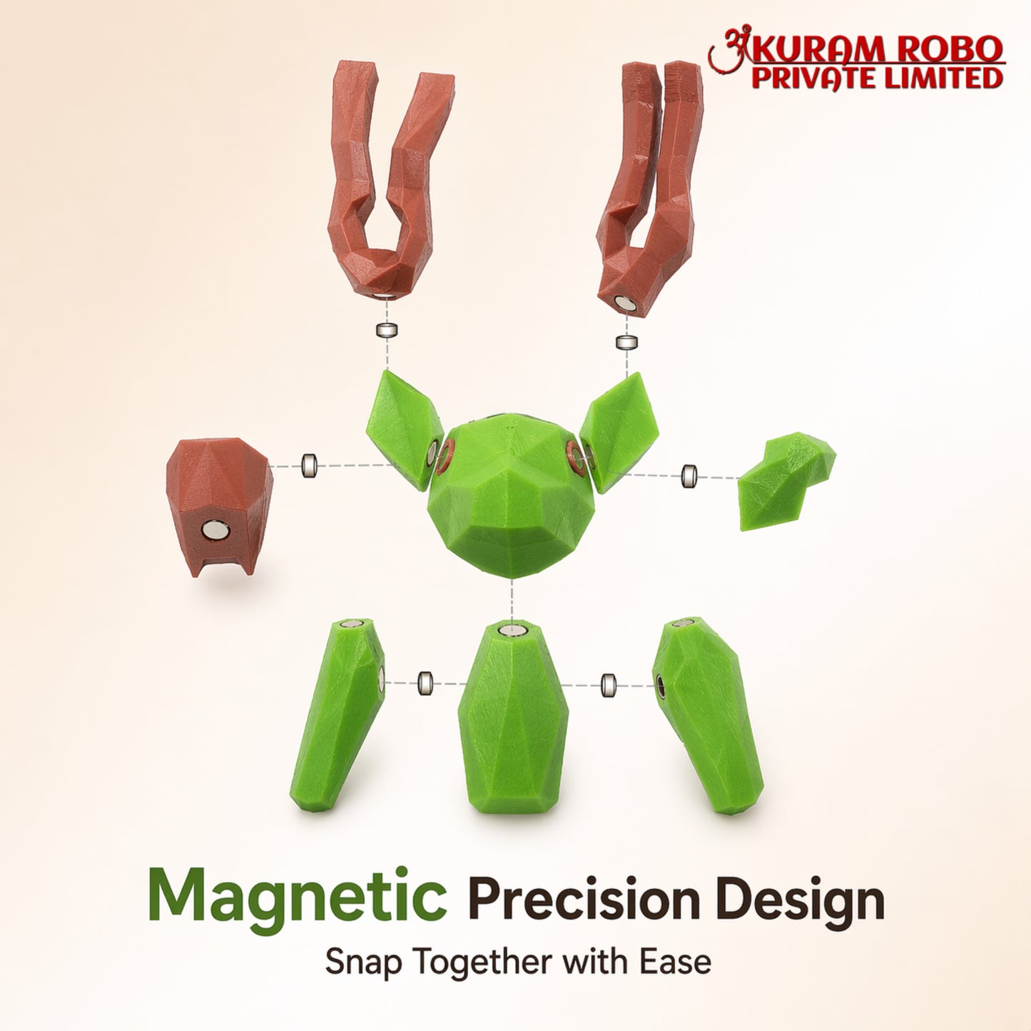 Ankuram Robo Magnetic Fawn 3D Puzzle - Interactive Educational Toy for Kids