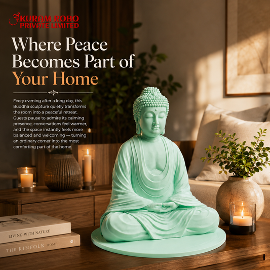 Modern 3D Printed Compact Meditation Budha Sculpture for Home & Office Decor