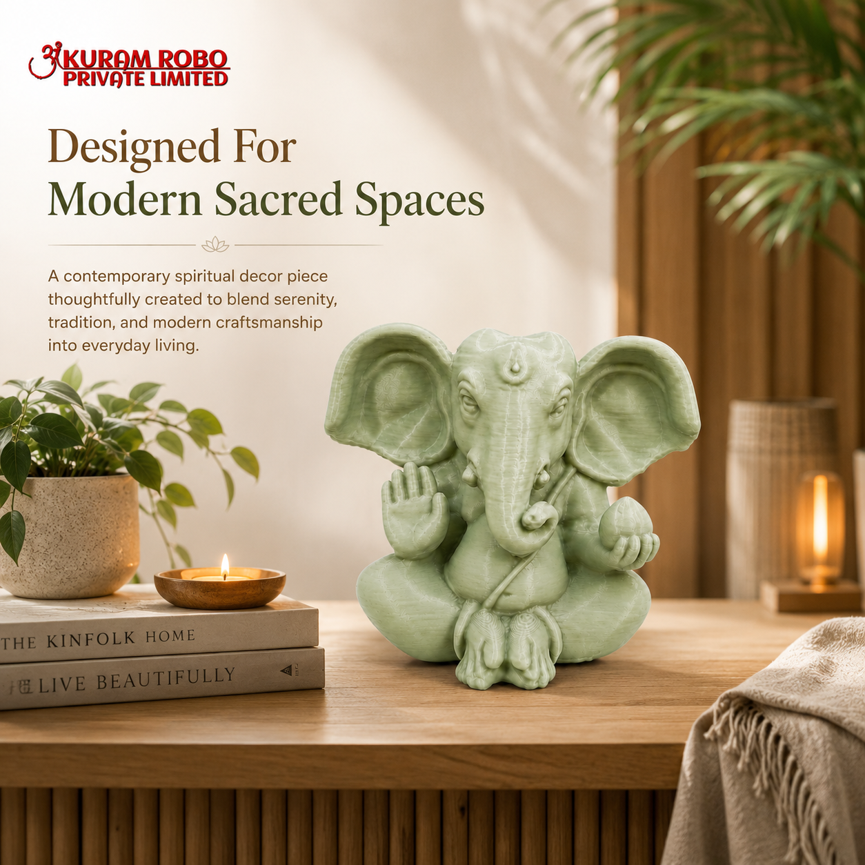 The Modern 3D Printed Lord Ganesha Sculpture by Ankuram Robo|3D Printed Lord Ganesha Sculpture for Home & Gifting | Ankuram Robo