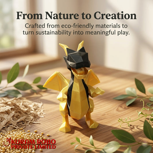 ✨ Ankuram Robo 3D Printed Dragon Desk Pet | Eco-Friendly Low-Poly Art Figurine | Sustainable Kids Toy & Home Decor ♻️
