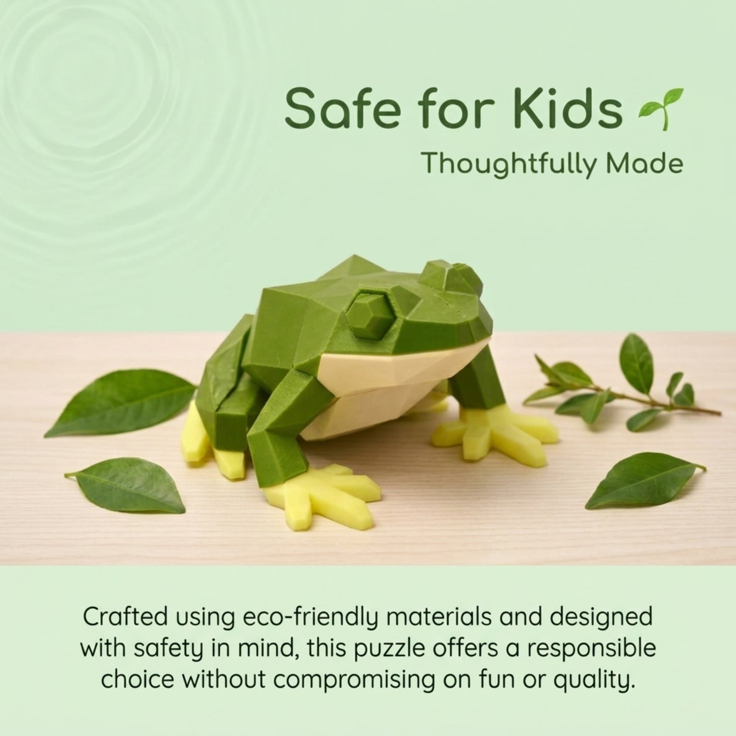 Magnetic Baby Frog 3D Puzzle | Low-Poly Educational Toy for Kids | Geometric Amphibian Building Blocks