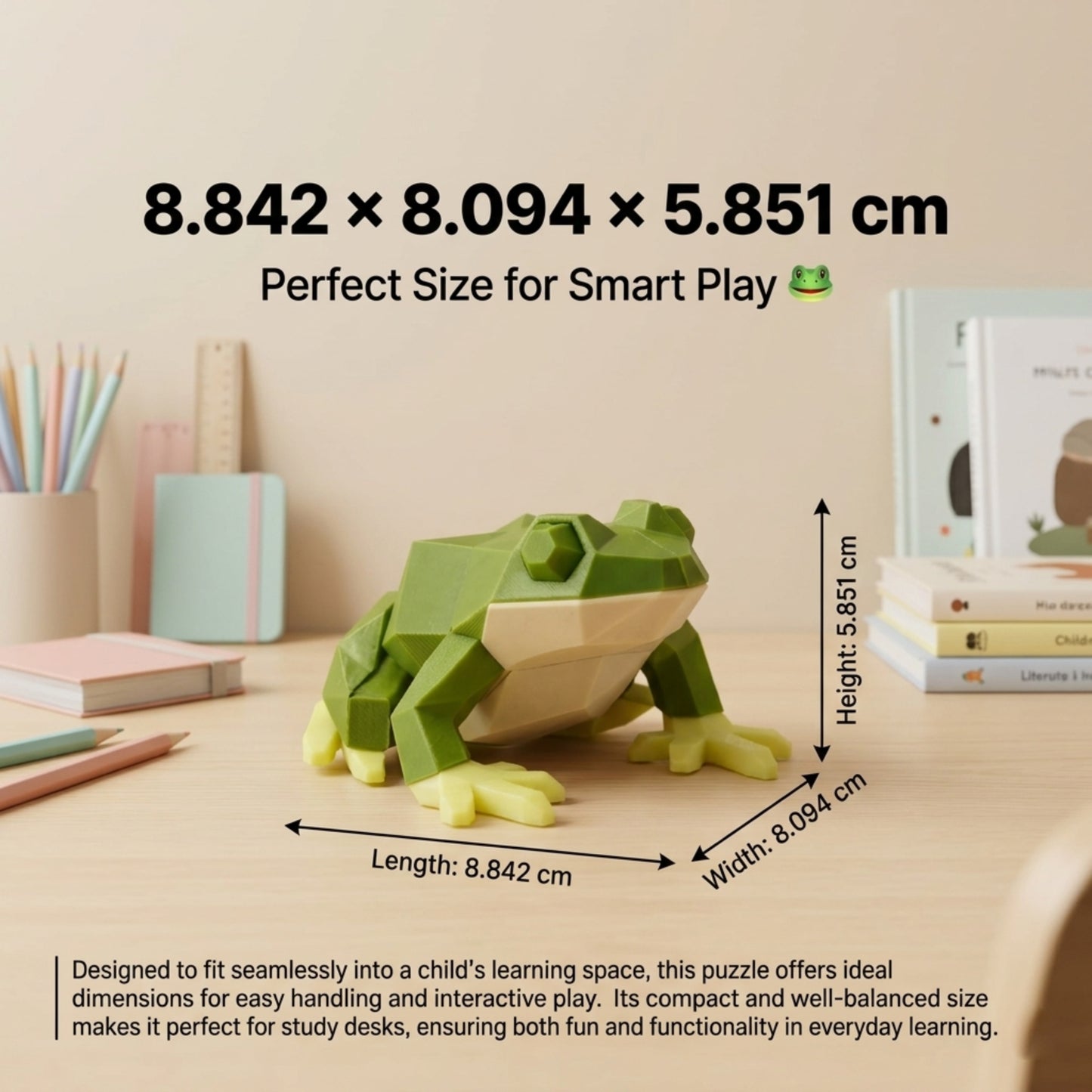 Magnetic Baby Frog 3D Puzzle | Low-Poly Educational Toy for Kids | Geometric Amphibian Building Blocks